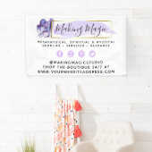 Waterverf Kristallen & Gouden Geometrische Boho Lo Spandoek (Insitu)