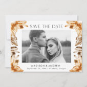 Waterverf kristallen Sinaasappel Citrien Foto Save The Date (Voorkant)