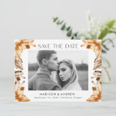 Waterverf kristallen Sinaasappel Citrien Foto Save The Date (Staand voorkant)