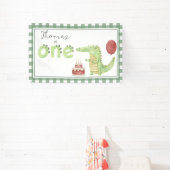 Waterverf krokodil 1e verjaardag welkom spandoek (Insitu)