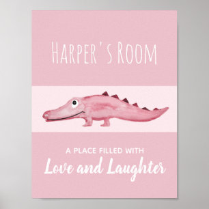 Waterverf krokodil jungle kinderkamer kunst voor m poster
