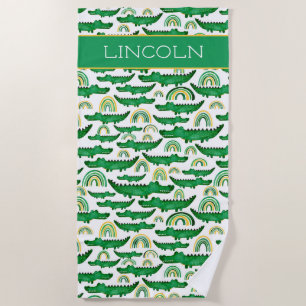 Waterverf Krokodile Alligator Rainbow Personaliser Strandlaken