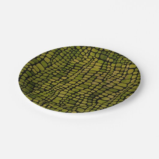 Waterverf krokodillenprint papieren bordje (Gekanteld)