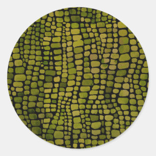 Waterverf krokodillenprint ronde sticker