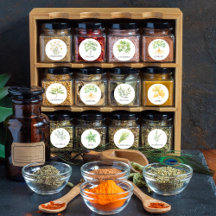 Waterverf Kruid en Spice Jar Labels