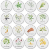 Waterverf Kruid en Spice Jar Labels (Voorkant)