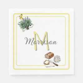 Waterverf Kruiden & Brood Boerderij Goud Custom Servet