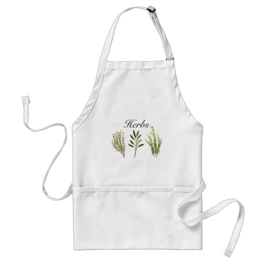 Waterverf kruiden Thyme Rosemary Sage Planten Pot Standaard Schort (Voorkant)