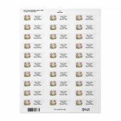 Waterverf Kruis en Lelies Pasen Etiket (Full Sheet)