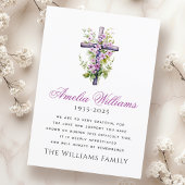 Waterverf kruisbloem begrafenis sympathie dank u bedankkaart