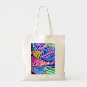 Waterverf kunst canna tropische bladeren tote bag