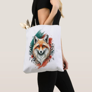 Waterverf Kunst - Elegante Mystic Fox Canvas tas