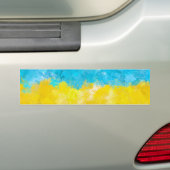 Waterverf kunst Oekraïense vlag Bumpersticker (Op auto)