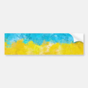 Waterverf kunst Oekraïense vlag Bumpersticker