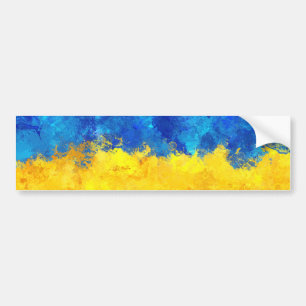Waterverf kunst Oekraïense vlag Bumpersticker