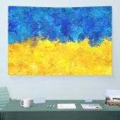 Waterverf kunst Oekraïense vlag Spandoek (Beurs)