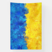 Waterverf kunst Oekraïense vlag Spandoek (Verticaal)
