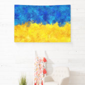 Waterverf kunst Oekraïense vlag Spandoek (Insitu)