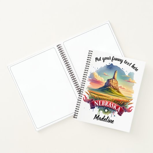 Waterverf kunst van het landschap van Nebraska Notitieboek (Binnen)