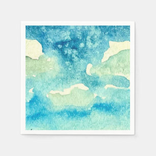 Waterverf Kunst van Wolken Servet