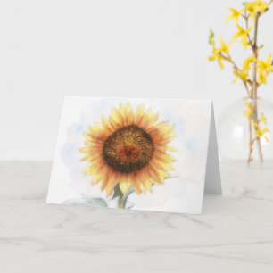 Waterverf Kunst Zonnebloem Bloemige Kunst Notitiek Kaart