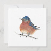 Waterverf Kunstkaart Blauw vogeltje (Voorkant)