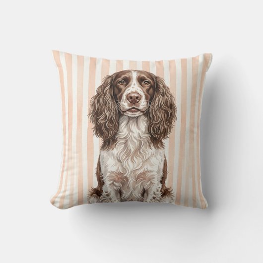 Waterverf Kussen met Engelse Springer Spaniel (Voorkant)