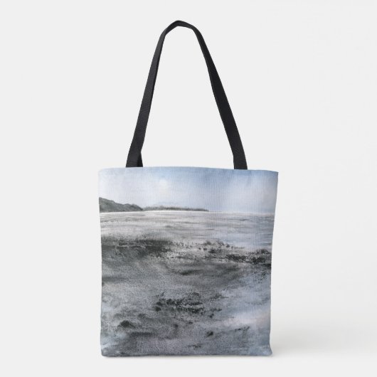 Waterverf Kust Abstract Strand Schilderen Draagtas (Achterkant)