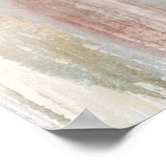 Waterverf kust Seashells Art Poster (Hoek)