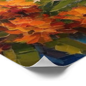 Waterverf kustdorp met bloemenzeilboot poster (Hoek)