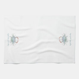 Waterverf kustkrab theedoek