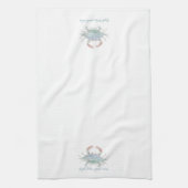 Waterverf kustkrab theedoek (Verticaal)