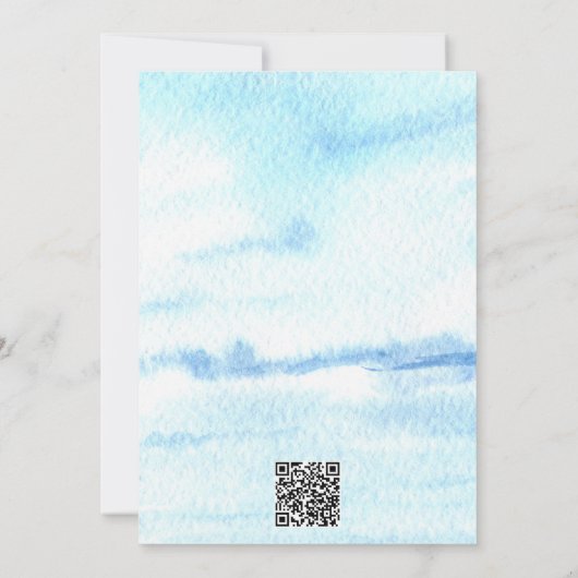 Waterverf Kuststrand Bewaar datum Save The Date (Achterkant)