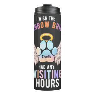 Waterverf Kute Pet Paw Dog Cat Memorial Wings Thermosbeker