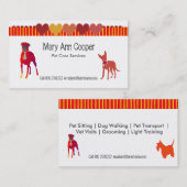 Waterverf Kute Pets Hogs Stripes Hearts Visitekaartje (Voorkant / Achterkant)