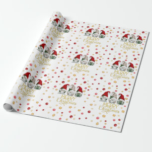 Waterverf Kute Three Gnomen Merry Kerstmis Cadeaupapier
