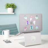 Waterverf kwal sticker (Laptop op bureau)