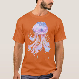 Waterverf kwallen blauw t-shirt