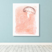 Waterverf kwallen canvas afdruk (Insitu (Houten vloer))