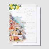 Waterverf La Dolce Vita Italiaans Vrijgezellenfees Vellum Uitnodigingen (Offset)