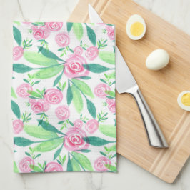Waterverf La Rosa Floral Pattern Kitchen Towel Theedoek