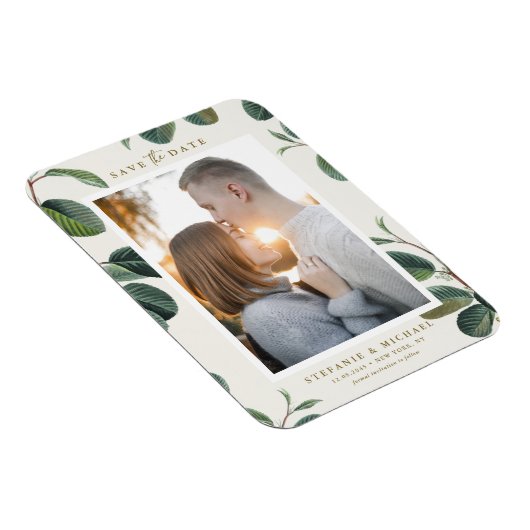 Waterverf laat botanisch ivoor de datum opslaan magneet (Rechterzijde)