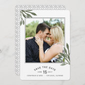 Waterverf laat datum 2 foto's opslaan save the date (Voorkant / Achterkant)