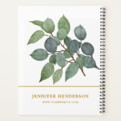 Waterverf laat elegante witgouden professional ach planner (Achterkant)