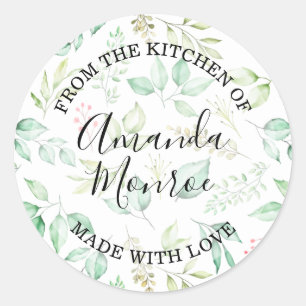 Waterverf laat kruiden bessen uit de KITCHEN Ronde Sticker