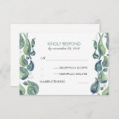 Waterverf laat laurier rustieke bruiloft RSVP (Voorkant / Achterkant)