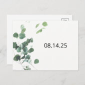 Waterverf laat opslaan van de datum moderne letter aankondigingskaart (Voorkant / Achterkant)