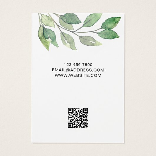 Waterverf laat QR code Ketting display Kaart (Achterkant)