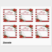  Waterverf Label met kerstcadeaus Poinsettia (Vel)