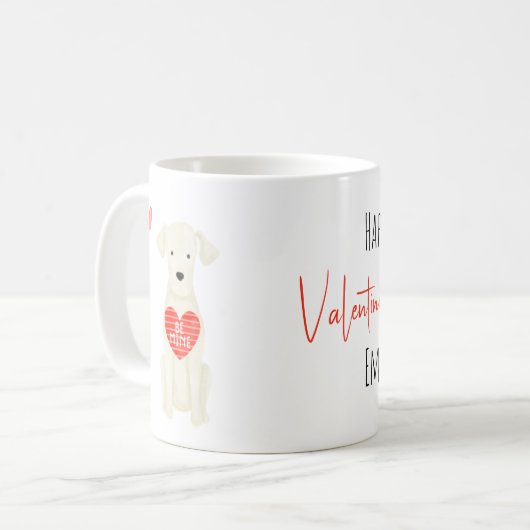 Waterverf Labrador Dog Valentijnsdag Coffee Mok (Voorkant links)